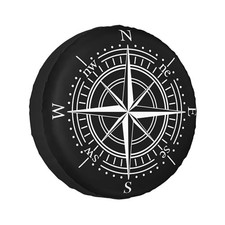 Spare Tire Cover for RV Camper Trailer Weatherproof Universal 14 inch Compass