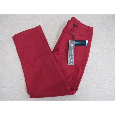 DG2 Diane Gilman Coolmax Denim Skinny Jeans Red Pull On Womens 12P New