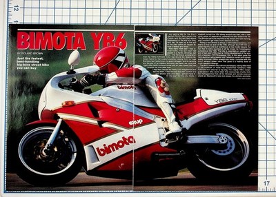 Vintage 1989 Bimota YB6 Motorcycle Magazine Article Review Original Print