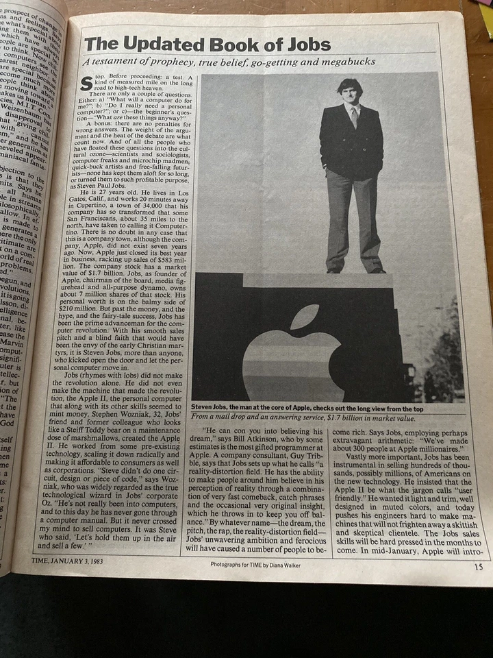 Time Magazine 1983 Steve Jobs Machine Of The Year The Computer Moves In NO LABEL - Image 3 of 4