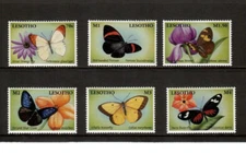Lesotho 2001 - Butterflies - Set of 6 Stamps - Scott #1261-66 - MNH