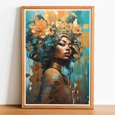 Art Nouveau African American Woman 01, Art Nouveau poster, Alphonse Mucha Style