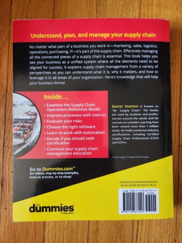 Supply Chain Management for Dummies by Daniel Stanton (2020, Trade Paperback) - Picture 2 of 6