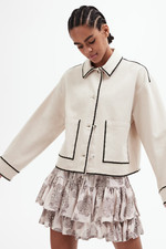 H&M Lovely Cotton Twill Embroidered Trim Jacket BNWT, Size Small!