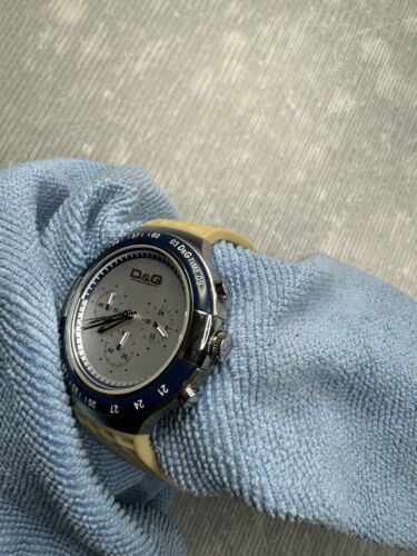 D&G Dolce & Gabbana Juan Chr DW0417 Blue Bezel Silver Dial Silicone Strap WATCH - Picture 4 of 18