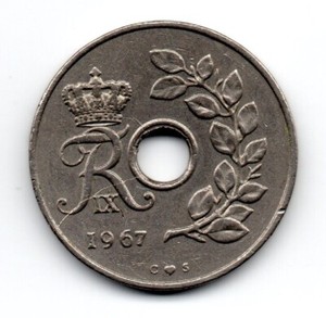 Denmark 1967, Crowned monogram of Frederik IX, 25 ØRE