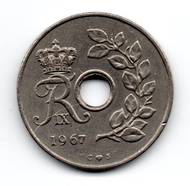 Denmark 1967, Crowned monogram of Frederik IX, 25 ØRE