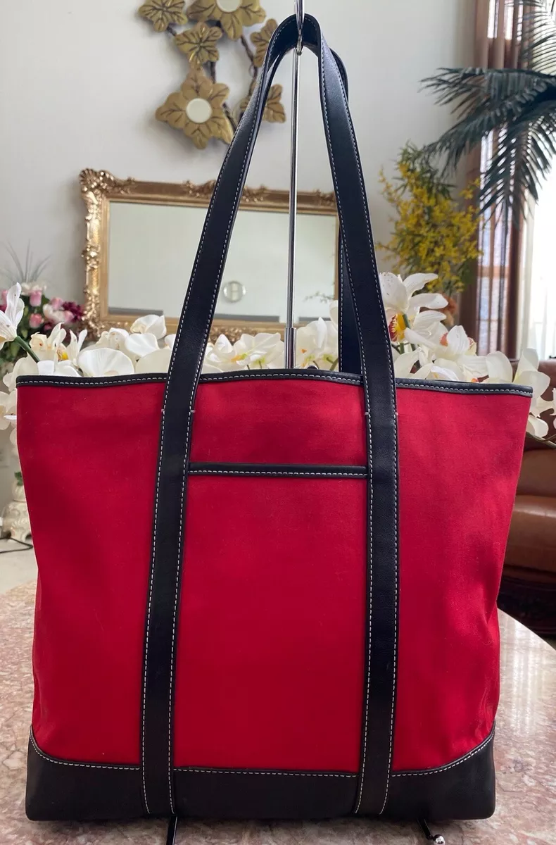 Coach black online and red tote