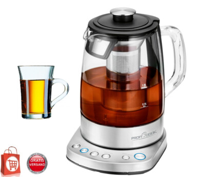 ProfiCook Edelstahl Wasserkocher Teekocher 5 Teeprogramme Cordless PC-WKS 1167