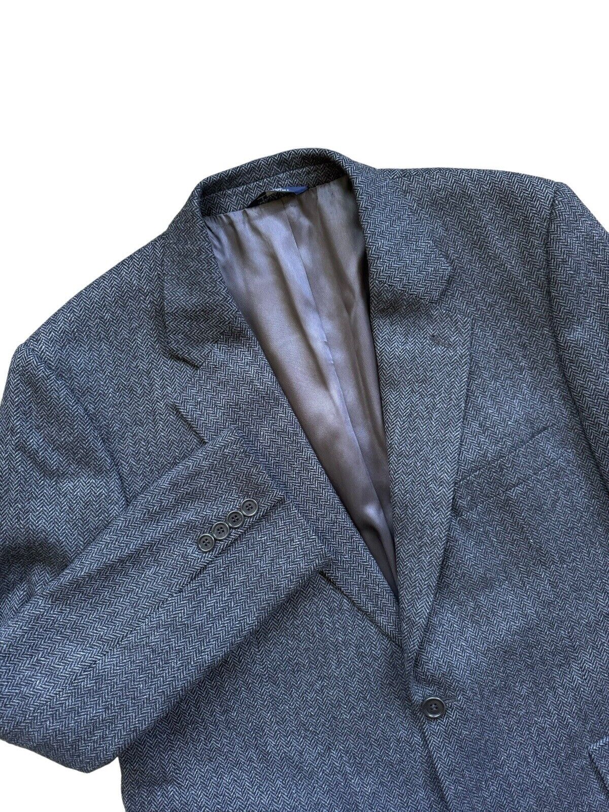 Brooks Brothers 346 Gray Herringbone 100% Wool Sp… - image 2