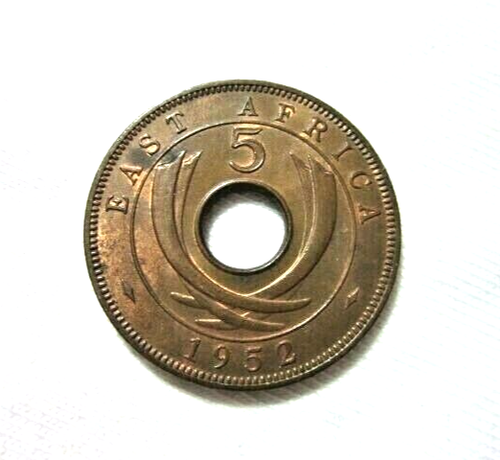 BRITISH EAST AFRICA. 5 CENTS, 1952. KING GEORGE VI.