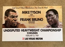 Mike Tyson vs Frank Bruno 1 Official On-Site Poster;Sold Out At 1989 Title Fight