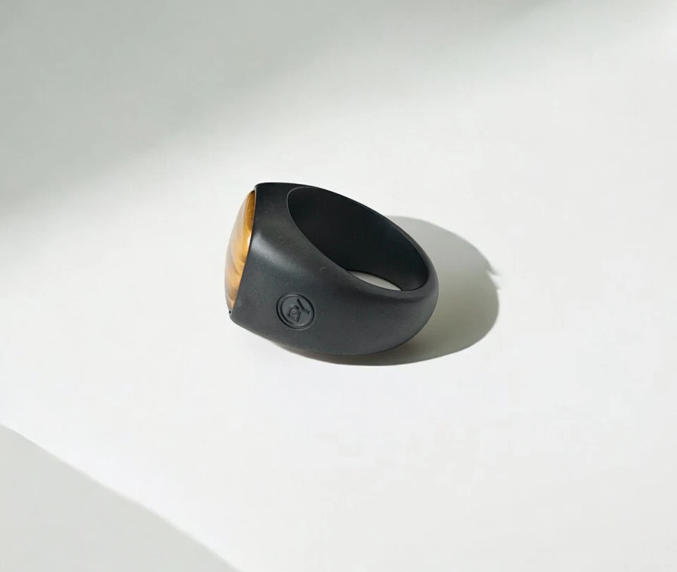 Anillo de piedra exótica de titanio ojo de tigre David Yurman para hombre talla 13,5 EE. UU. Foto 4 de 4