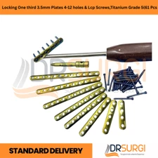 Locking One third 3.5mm Plates 4-12 holes & Lcp Screws,Titanium Grade 5(61 Pcs
