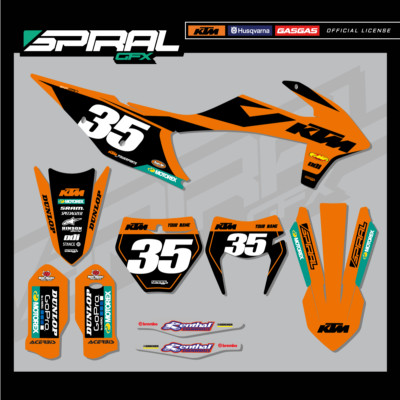 Custom Mx Grafik Kit KTM SXF KTM 450 Orange Brigade 2019