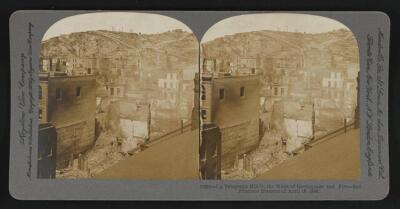 Up Telegraph Hill wake of earthquake fire San Francisco disaster of- Old Photo