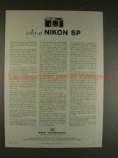 1959 Nikon SP Camera Ad - Why a Nikon SP, NICE!!