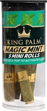 King Palm | Mini Size | Magic Mint | Organic Prerolled Palm Leafs | 5 Rolls