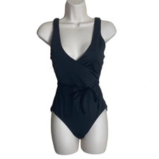 NEW Andie Black Faux Wrap Tie One Piece Swimsuit size X-Small