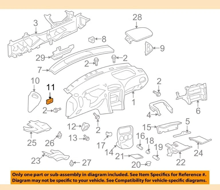 Tampa do porta-malas GM OEM-PEITORIL PLACA RETENTOR #22548555 - Imagem 3 de 3