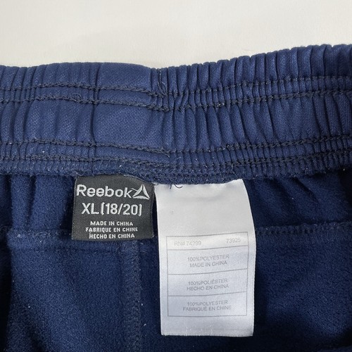 Reebok Track Pants XL 18/20 Navy Blue Youth Kids Joggers Drawstring Used Stained - Picture 9 of 12