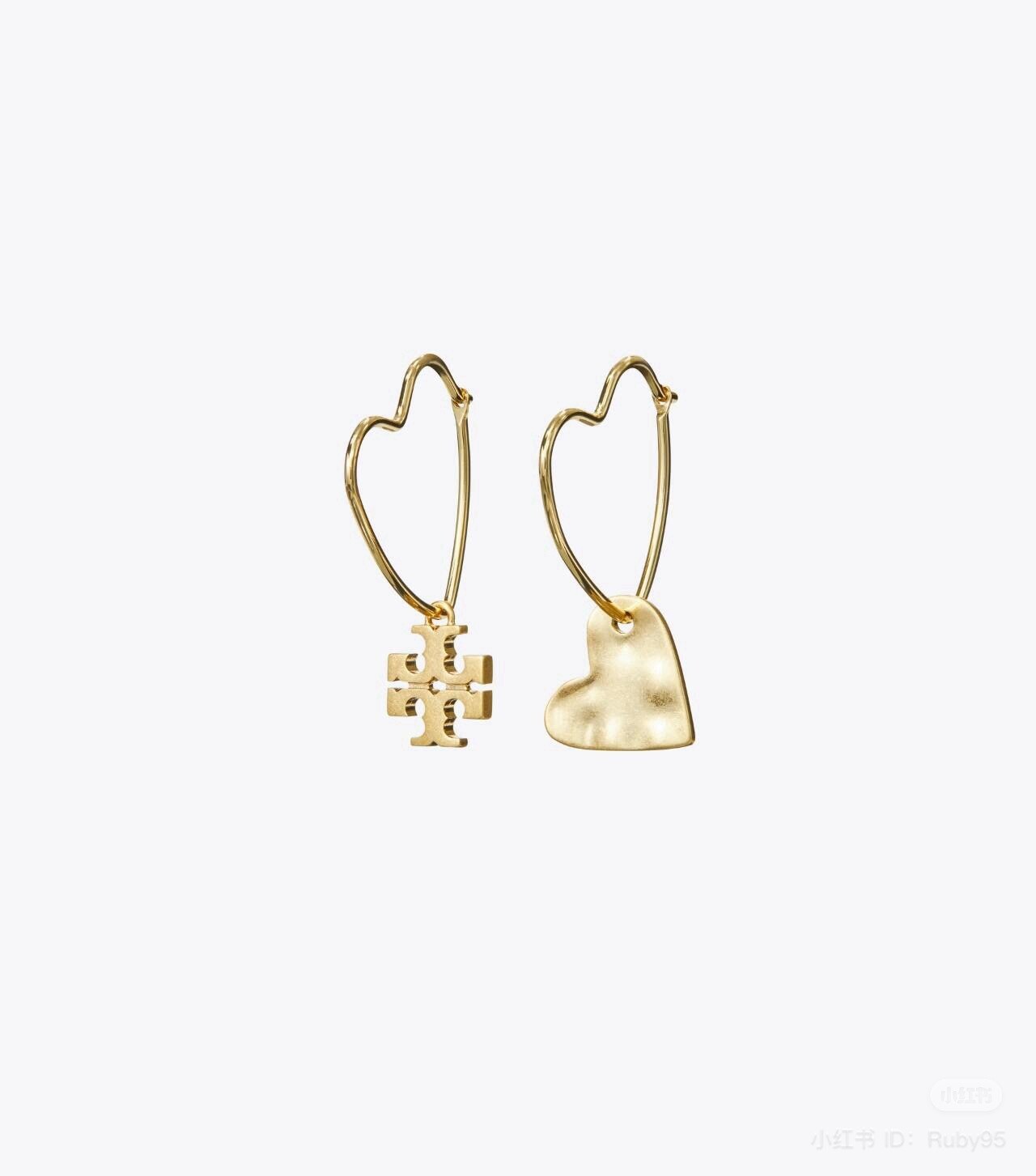 Tory Burch Valentine 💝 Limited Edition asymmetrical Earring heart shaped