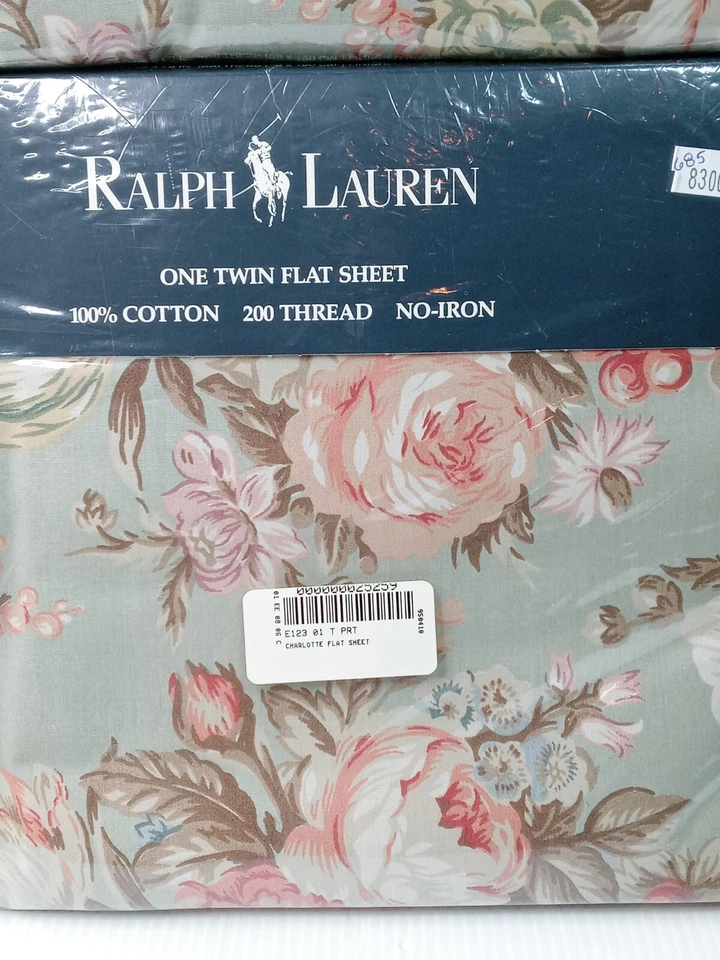 Ralph Lauren Charlotte IV Sábana Plana Doble Verde - De Colección/Nueva Sellada  Foto 3 de 4