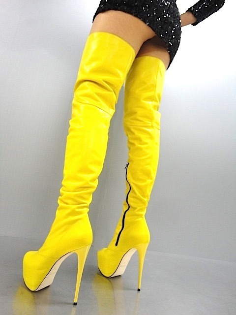 GIOHEL ITALY PLATAFORMA OVERKNEE botas botas botas LEATHER AMARILLO 42 GIOHEL ITALY PLATAFORMA PLATAFORMA PLATAFORMA OVERKNEE botas botas botas LEATHER AMARILLO 42 más vendido
