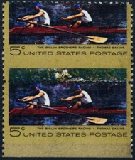 1335, MNH 5¢ Pair - Perfs Shifted Freaky Error - Eakins ** Stuart Katz