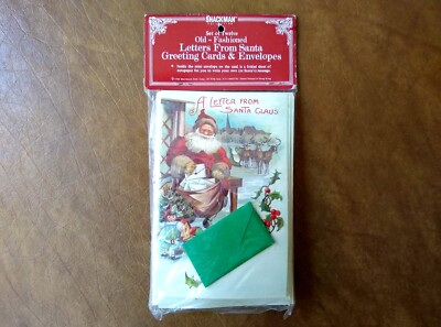Retro 1986 Shackman Set of 12 Old-Fashioned Letters From Santa Greeting Cards