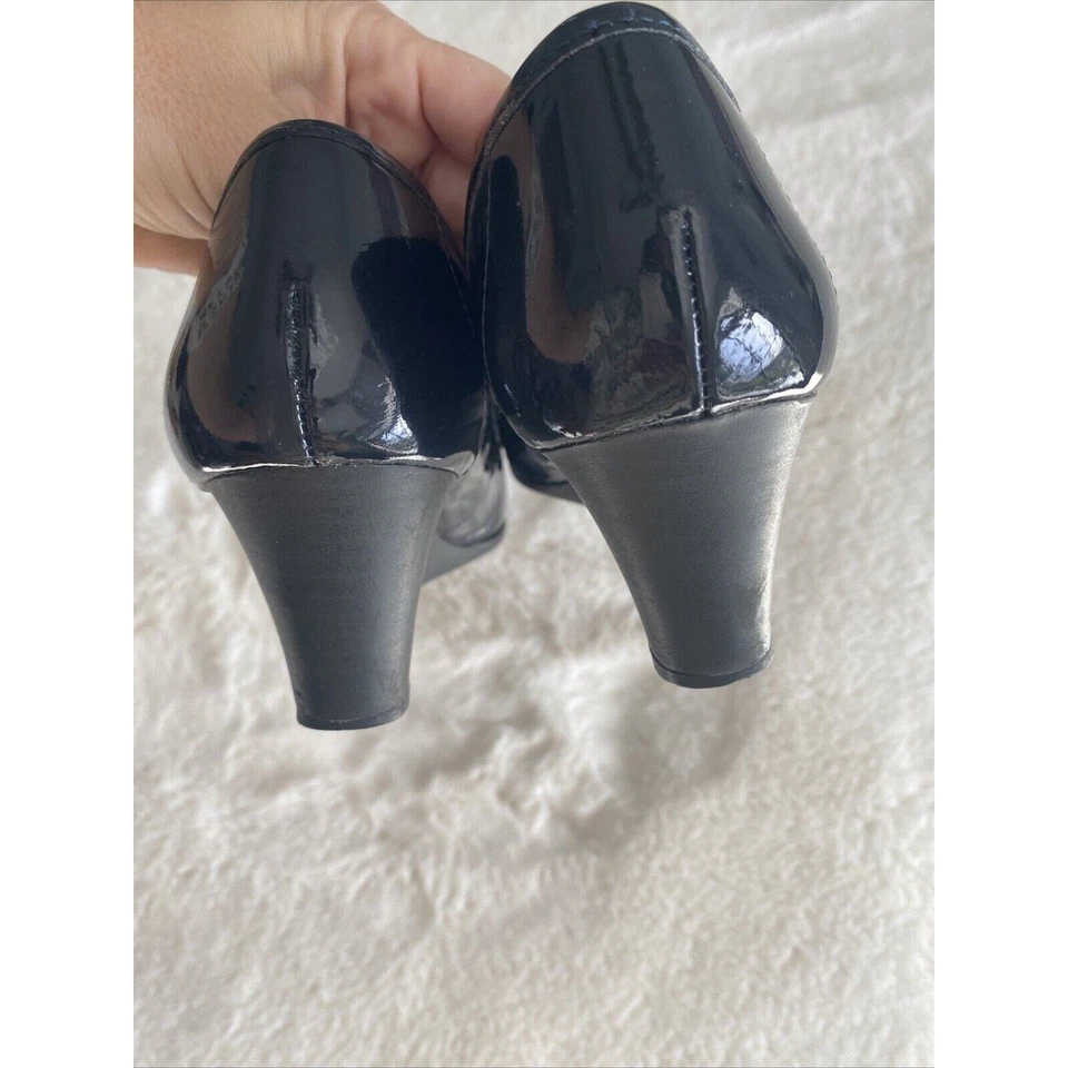 Lauren por Ralph Lauren Rory Couro Patente Cunha Slip On Academia Preppy Tamanho 6B - Imagem 4 de 4