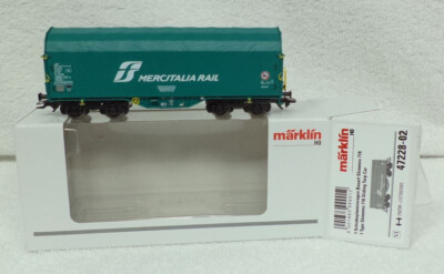 Marklin 47228 -02 Zeilgoederenwagen van de MERCITALIA RAIL kortkoppelingen NIEUW