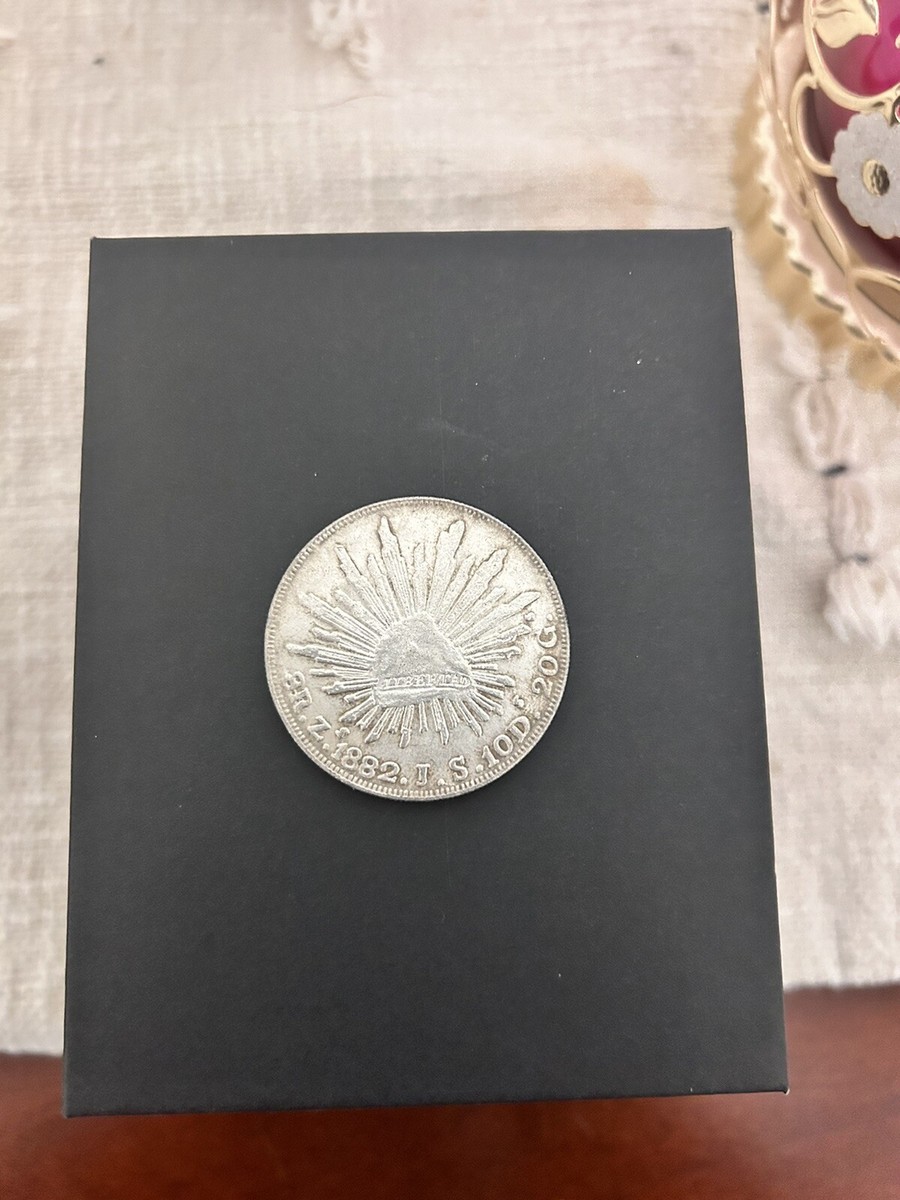 1882 Republica Mexicana Libertad 8R.Z.1882.J.S.10D.20G. Silver