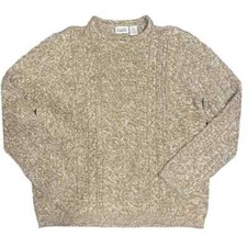 Classic Elements Vintage Brown Cable Knit Sweater Size L
