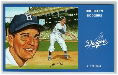 1991 #12 Clyde King P Rini Mlb Susan Brooklyn Postcard Dodgers Art Series 4
