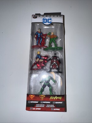 NEW Jada Toys Nano Metalfigs DC Comics Pack-B 5-Pk Superman Batman Aquaman & + 2