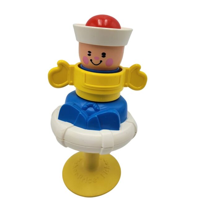 Vintage 1984 Fisher Price Baby Toy Peek-A-Boo Sailor Suction Cup Squeaks Rattles Vintage 1984 Fisher Price Baby Toy Peek-A-Boo Sailor Suction Cup Squeaks Rattles