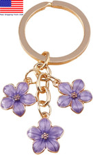 Flower Charms Daisy Enameled Keychain Chain Tassel Keyring for Women Girls Gifts