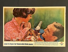 Pepsi Cola vintage 1964 tirage 2 pages ajouter 20x13 homme femme picnic milieu du siècle