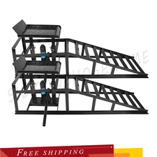 2 Pcs Heavy Duty Auto Car Truck Service Ramps Lifts Hydraulic Lift 5 ton Jack