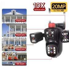 10K Security WiFi Camera 4 Screen CCTV Auto Tracking 20MP Wireless Surveillance
