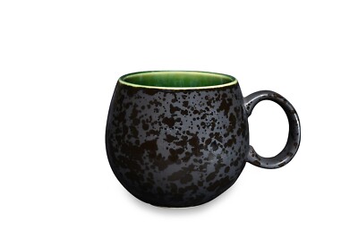 MAOCI Jumbotasse schwarz innen grün Keramik 0,5 L