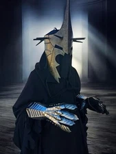 Ring Wraith Costume Nazgul Costume/Nazgul Helmet/Gloves/Black Cape Halloween