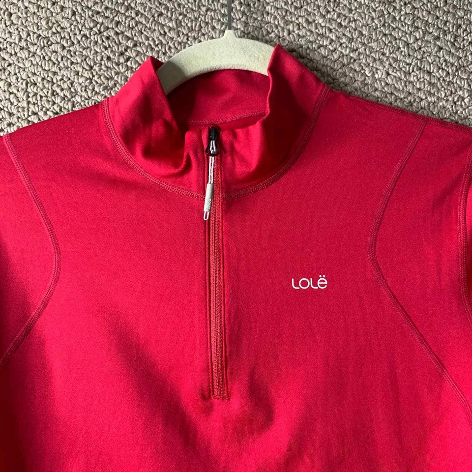 Женский пуловер Lole на молнии 1/4 средний розовый с длинными рукавами спортивный свитер - Изображение 2 из 4