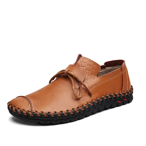 Handmade Leather Shoes Casual Slip on Loafers Men's Driving Soft Shoes - Picture 8 of 27
