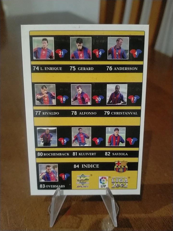 CARD MUNDICROMO LA FICHAS DE LA LIGA 2002 INDICE FC BARCELONA (Rivaldo) - Imagen 2 de 2