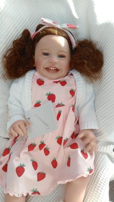 ERDBEERE schönes Reborn Baby Mädchen gewichtet bis 9,24 Pfund 24 Zoll 61 cm NEU PUPPE PUPPE DOLL