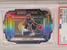 LeBron James DIE-CUT REFRACTOR *POP 1* Panini Obsidian Eclipse E-E Red /5 PSA 8