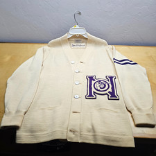 Vintage Wool Letterman Hunting Cardigan Sweater
