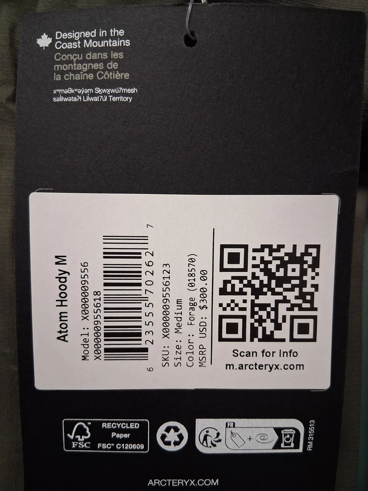 Arc'teryx Atom Hoody M Men's Medium NWT - Image 4 of 4